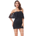 Kate Kasin Sexy Women&#39;s Off Shoulder Sweetheart Neck Lace Mini Dress KK000635-1